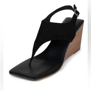 Jeffrey Campbell Midsomer Stacked wedge thong slingback